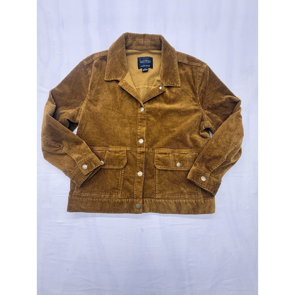 Sanctuary Corduroy Jacket Brown Size XL Button-Up Long Sleeve Wide Corduoroy